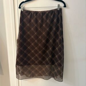 NWOT Brown Midi Skirt
